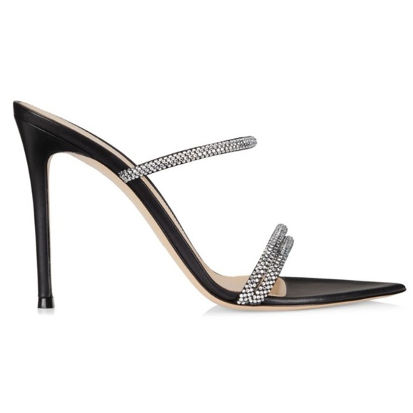 Gianvito Rossi Cannes 105 Crystal Embellished Leather Sandals - Picture 6 of 6